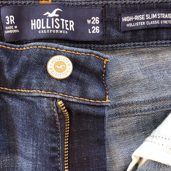 Hollister High-Rise Slim Straight Distressed Jeans Size 3R - Picture 4 of 4